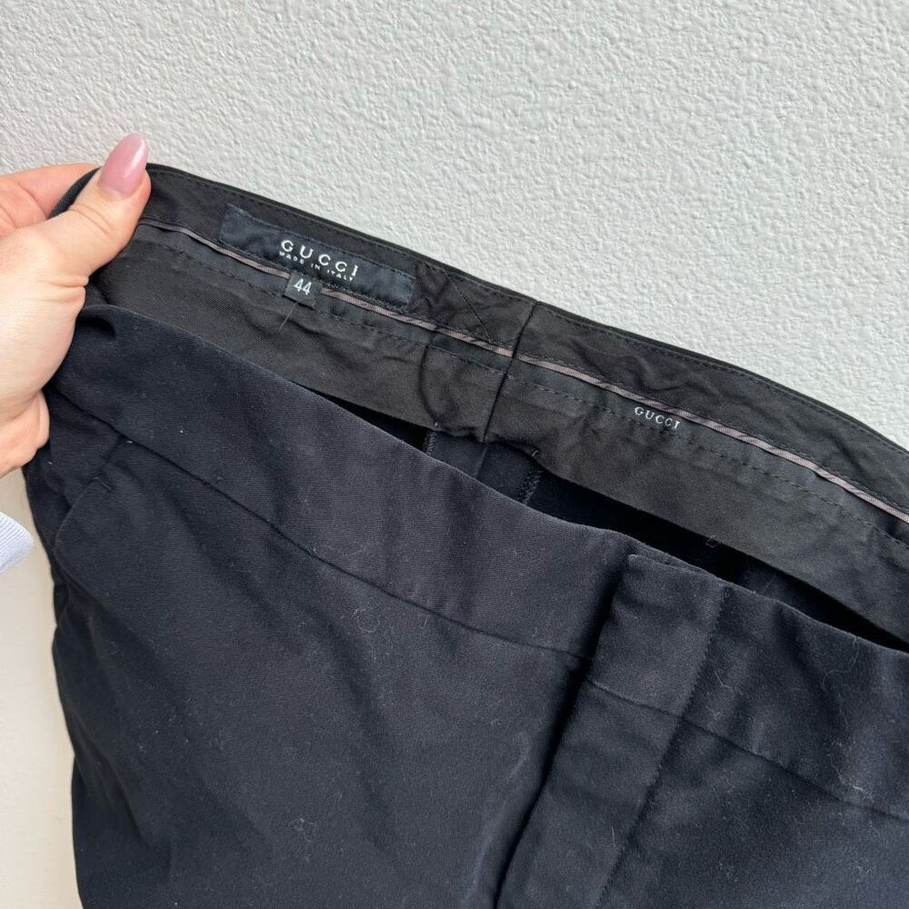 Vintage Gucci Women’s Black Trousers Slacks Casual Pants Size 44 EU Large Cotton - Picture 9 of 14